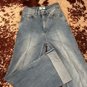 Brand new, Wide leg cuffed jeans